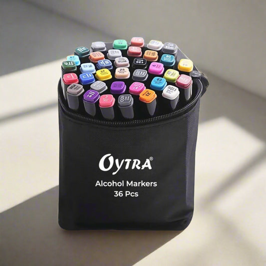 36 Colors Dual Tip Alcohol Markers Bullet and Calligraphy Pens - Oytra