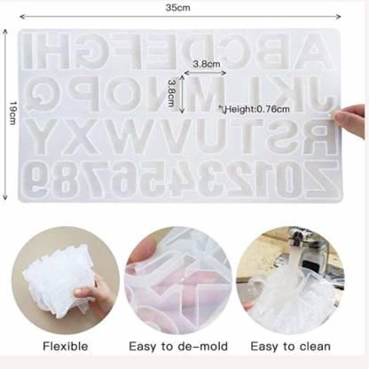 Silicone Alphabet Resin Mold Letter & Number with in Built Hole and 12 -  Oytra