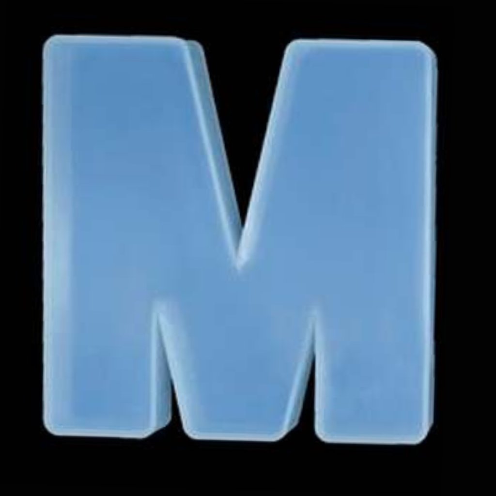 3D Silicone Resin Mould Alphabet M (4inch) - Oytra