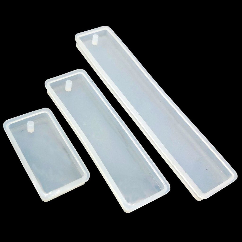 10pcs Bookmark Resin Mold Leaves and Heart Resin Bookmark Mold Rectangle