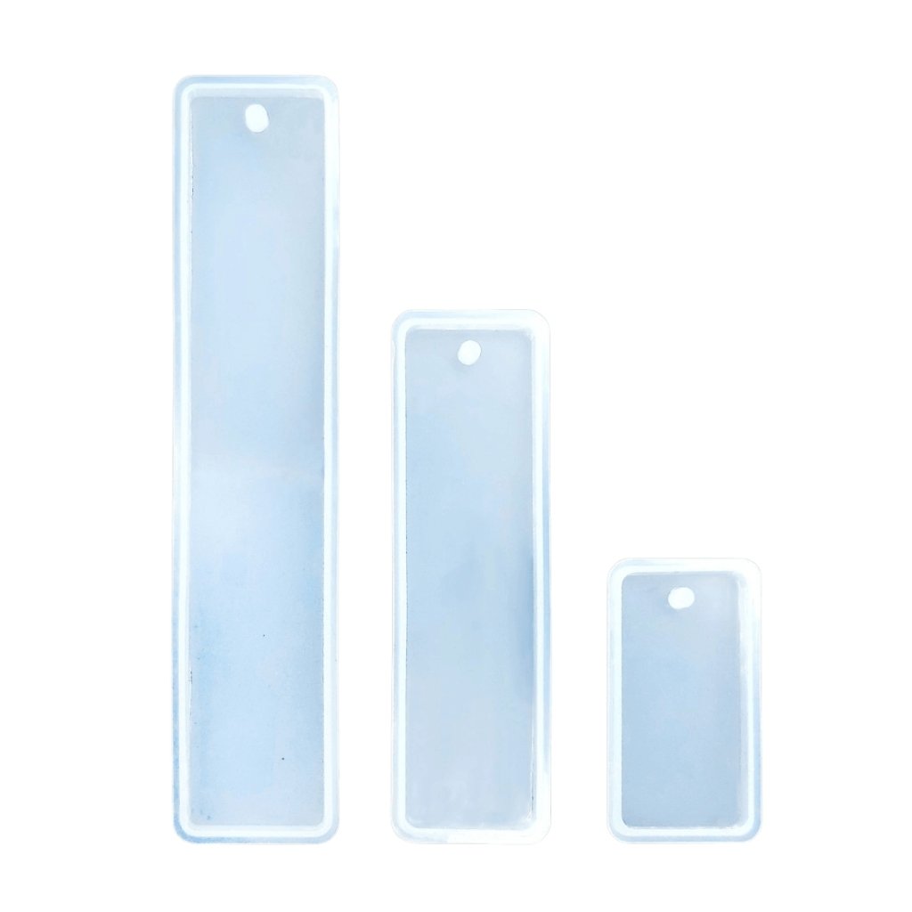 Walfront 2 Pcs/Set Rectangle Silicone Bookmark Mold DIY Bookmark Mould Making Epoxy Resin Jewelry DIY Craft Silicone Transparent Mold