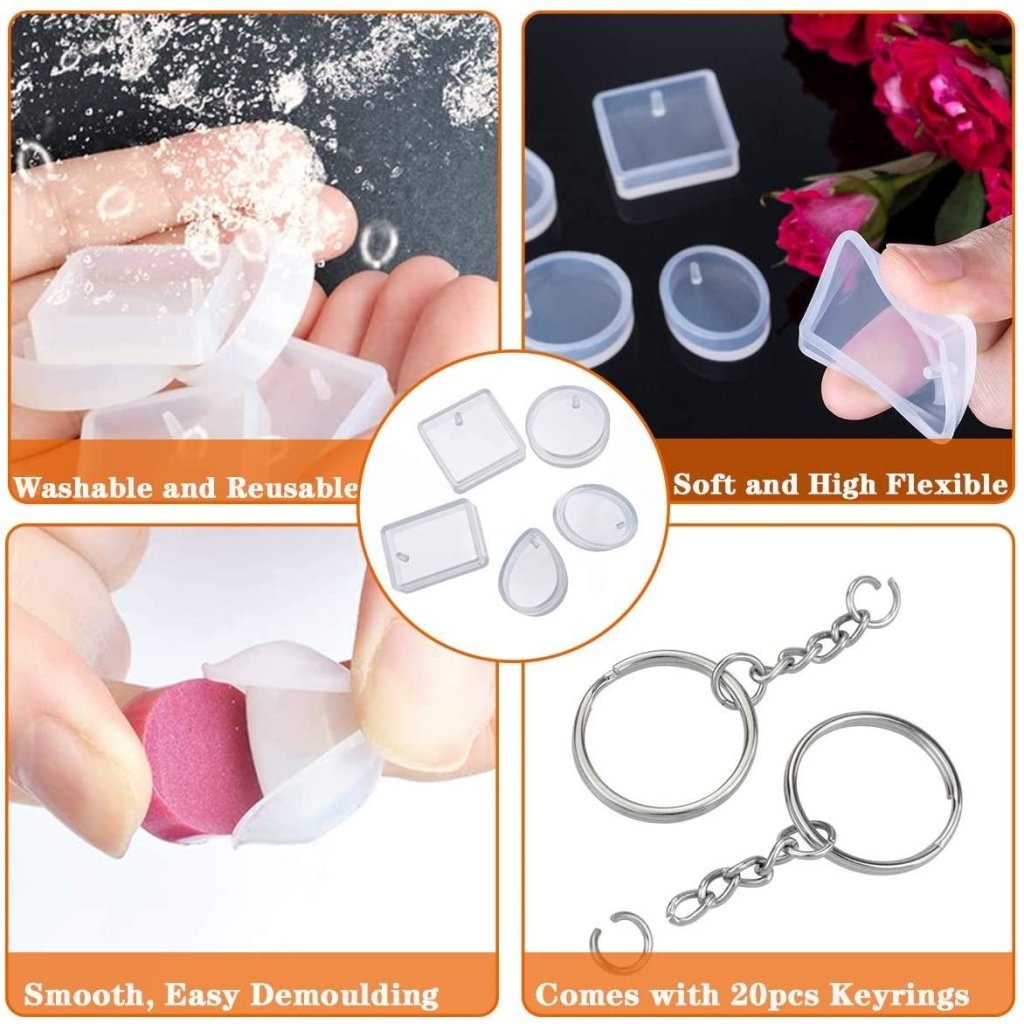 3D Silicone Resin Mould Earring 4 Pcs - Oytra