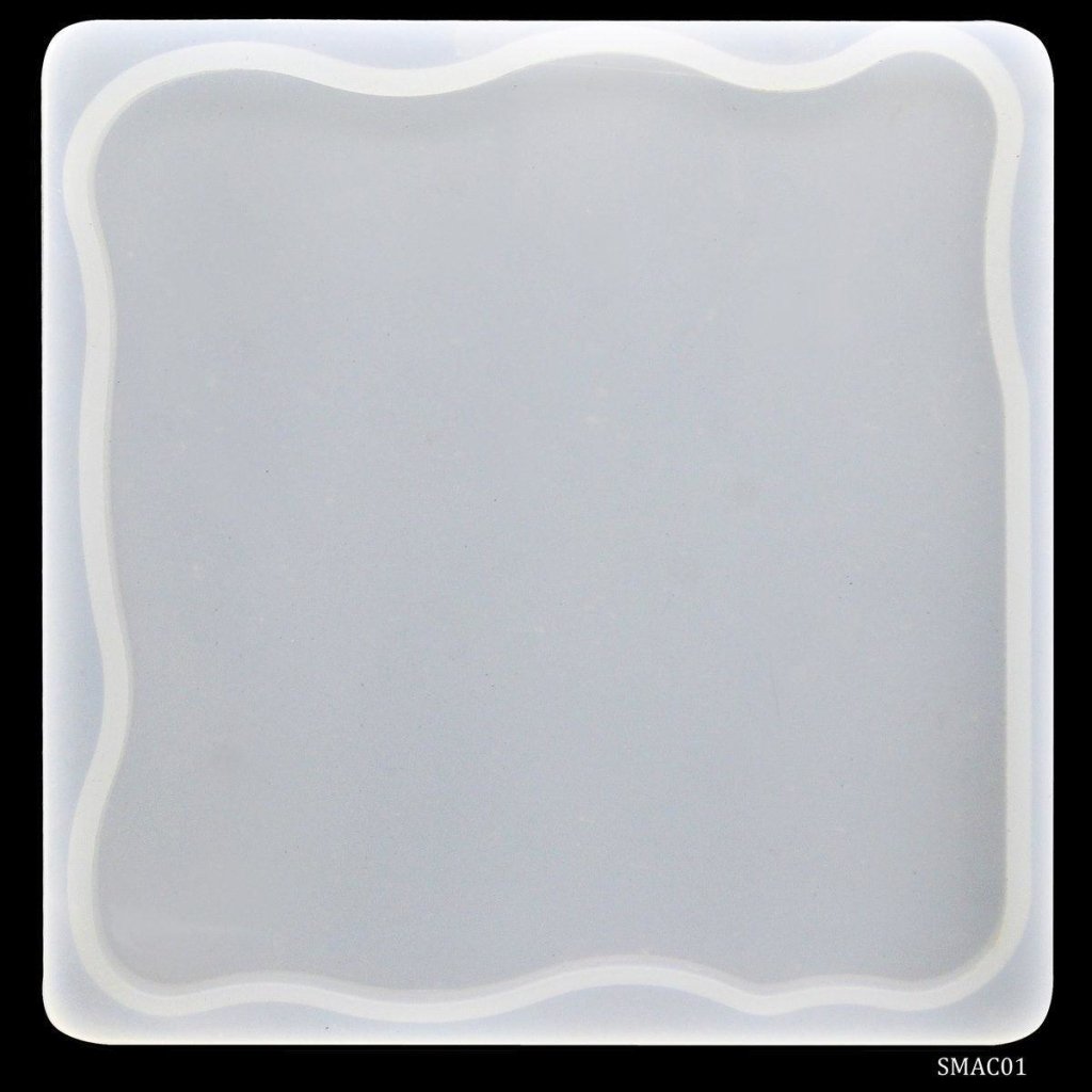 DIY Water Wave Rectangle Silicone Molds, Resin Casting Molds, For UV Resin,  Epoxy Resin Jewelry Making, White, 39x30x12.8mm, Inner Size: 34x25.5mm