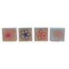 4 Pcs Wooden Flower Block Stamp Set - Oytra