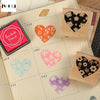 4 Piece/Set Wooden Heart Block Rubber Stamps - Oytra