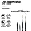 Fine Long Liner Brushes 4 Pcs Professional Synthetic Bristles for Fine Detailing &amp; Painting for Acrylic Oil Watercolor &amp; Gouache Drawing
