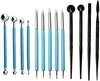 13pcs Polymer Modeling Clay Sculpting Tools, Ball Stylus, Dotting Pen, Silicone Tips, Pottery Ceramic Clay Indentation Tools Set Also for Cake Fondant Decoration and Nail Art