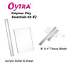 Polymer Clay Tools Essentials Kit 2 Acrylic Roller and Tissue Blades Combo Jewelry Figurine Making