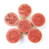 6 Pc Wooden Round Block Word Stamps - Oytra