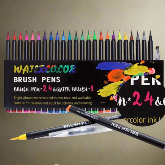 24 Watercolor Brush Pens Set