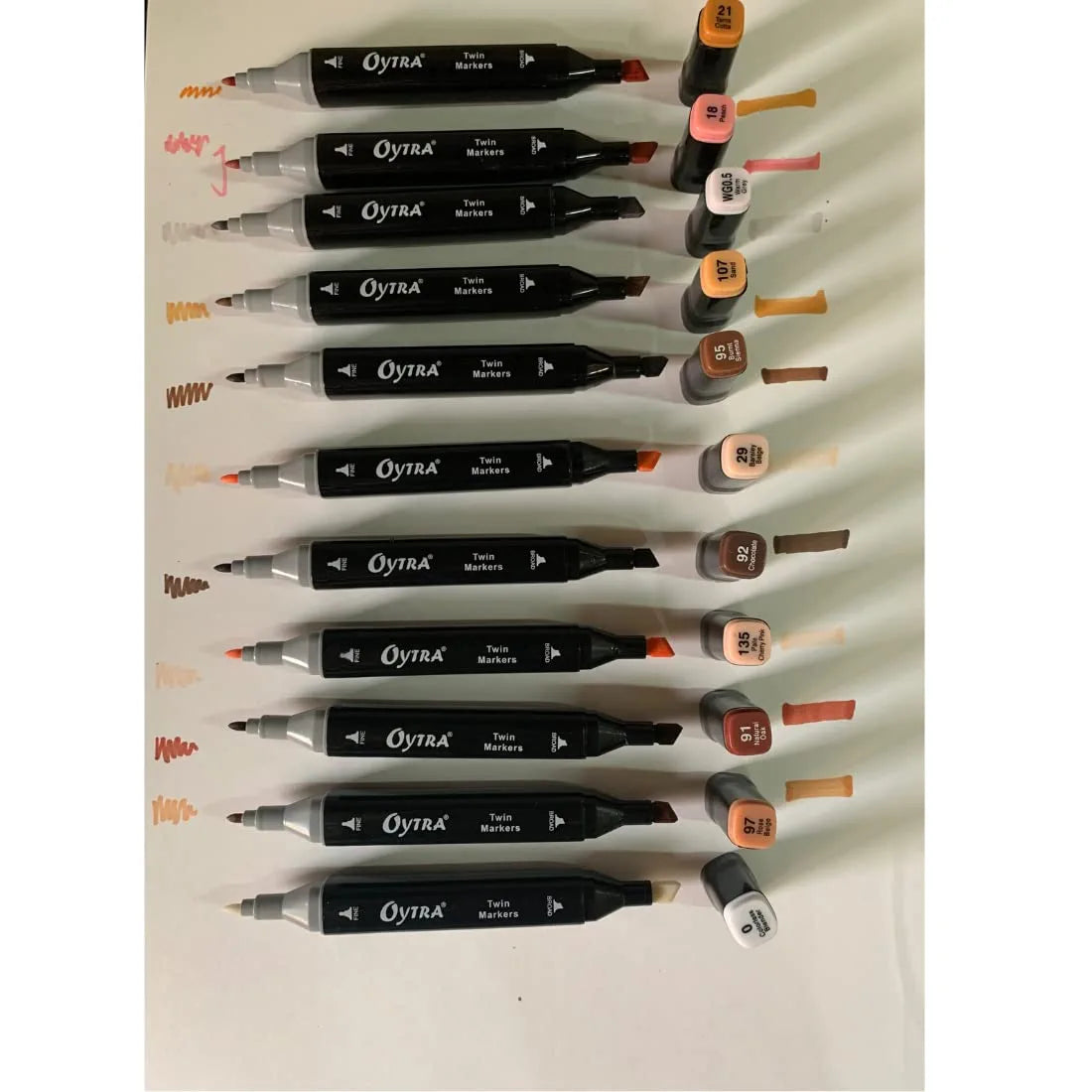 Dual Tip Skin Tones 12 Alcoholic Markers Set - Oytra