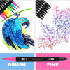 24 Colors Watercolor Brush Pen Art Markers Dual Tip