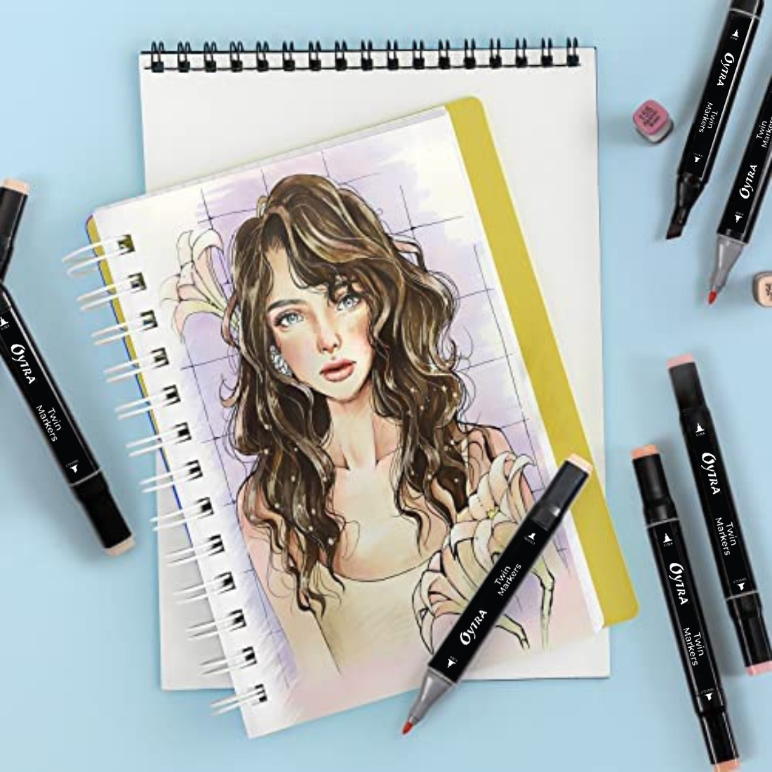 6 Colors Skin Tone Alcohol Markers Set, Skin, Wood, Earth Colors Dual Tips  Art Markers Drawing Sketched Double Tipped Markers for Adults Beginner Kids