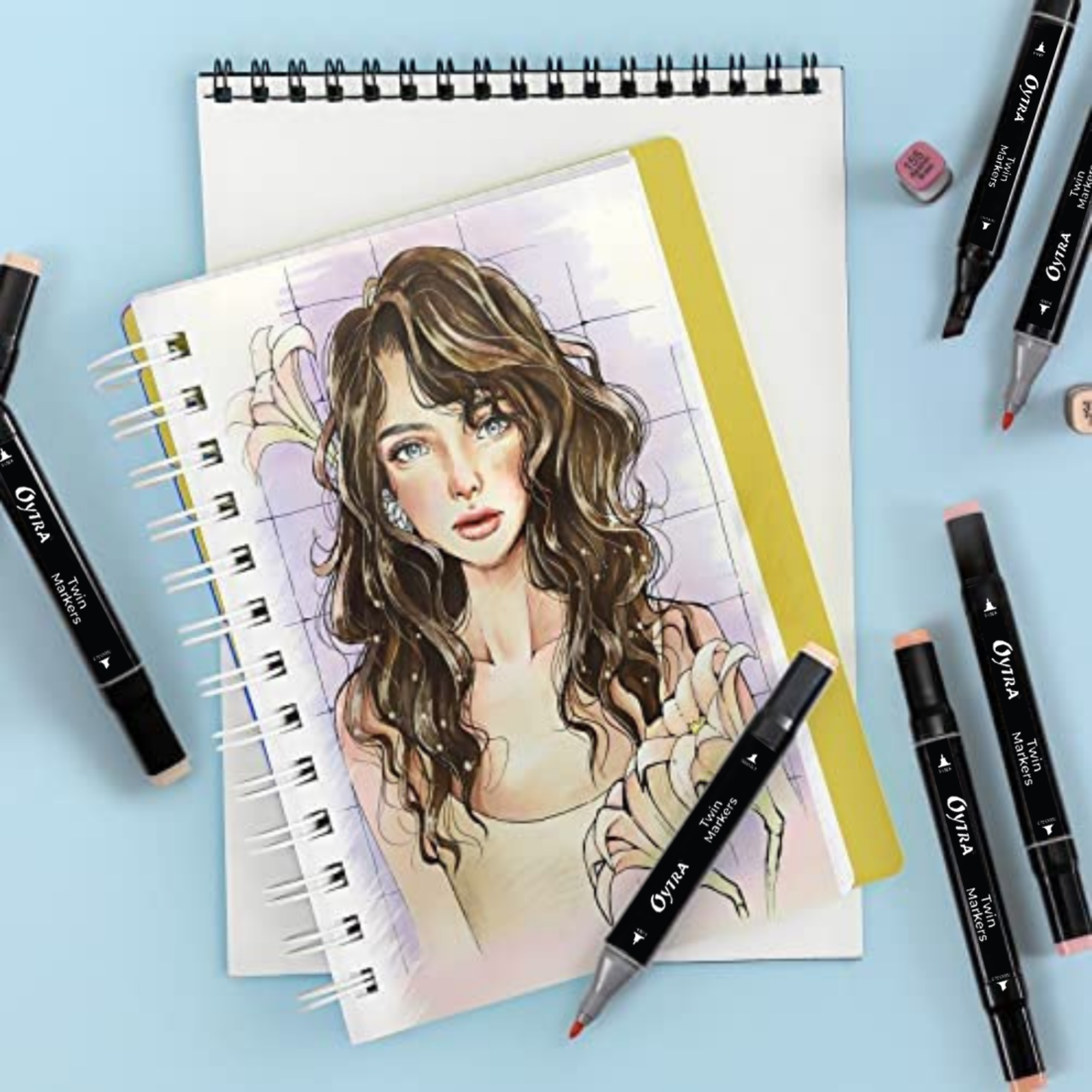 Oytra Dual Tip Skin Tones 12 Alcoholic Markers Set - Oytra
