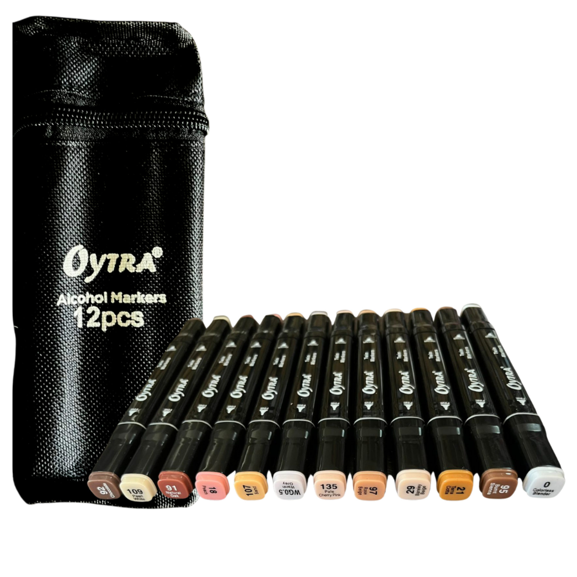 Oytra Dual Tip Skin Tones 12 Alcoholic Markers Set - Oytra