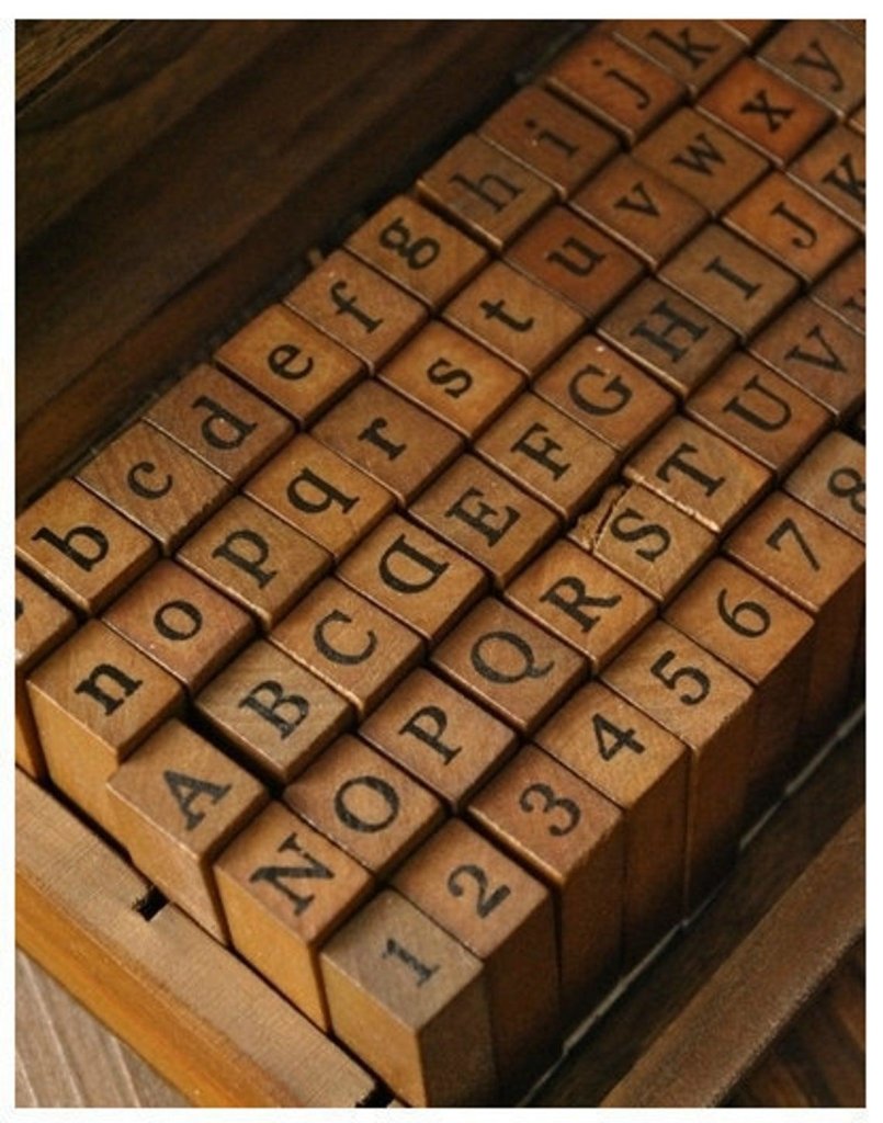 Vintage Alphabet Stamps 70 Letters - Oytra
