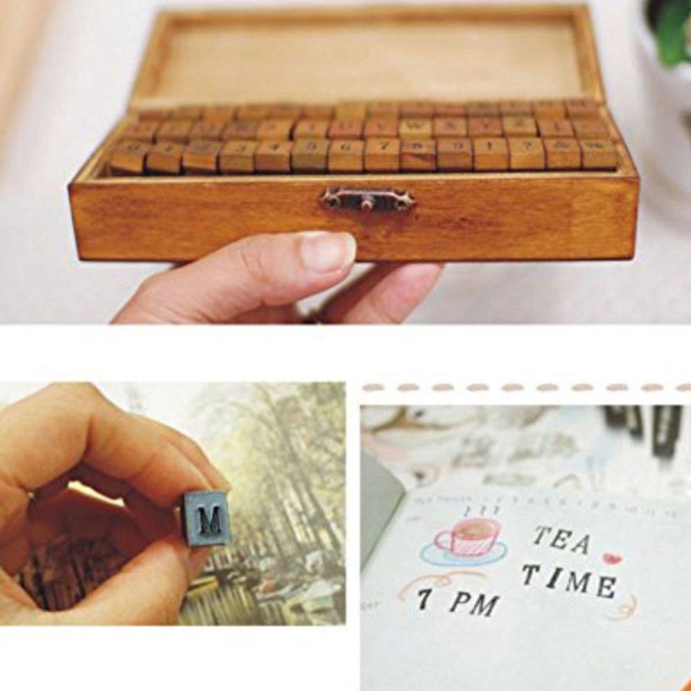  Udefineit 70PCS Alphabet Stamps, Vintage Wood Typewriter  Stamps, Decorative Rubber A-Z Letters 0-9 Numbers Symbols Stamp Set with  Wooden Box for DIY Craft Card Scrapbooking Making Painting Teaching : Arts,  Crafts