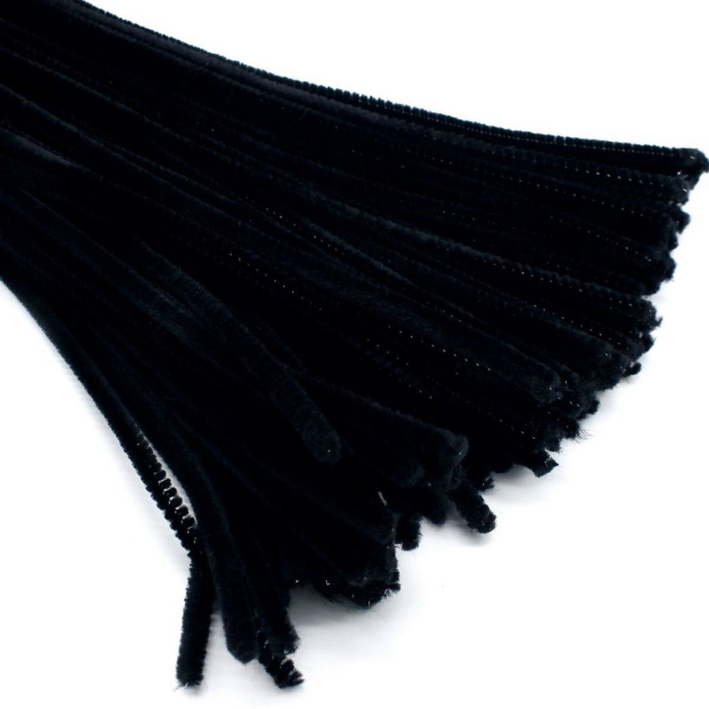 Black 100 Pipe Cleaners for Craft 12 Inches - Oytra