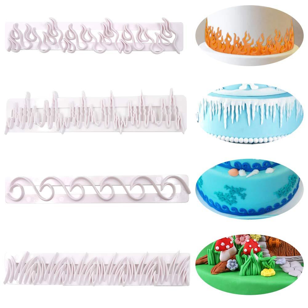 Embossing Baking Mold 4pc set - Flame/Wave/Grass/Icicles - Oytra