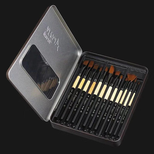 Giorgione Professional Artist Paint Brush Box Set of 12 - Oytra