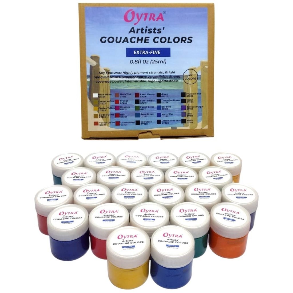 Gouache Colour Set 25 Colors ( 25ml / 0.8oz ) - Oytra