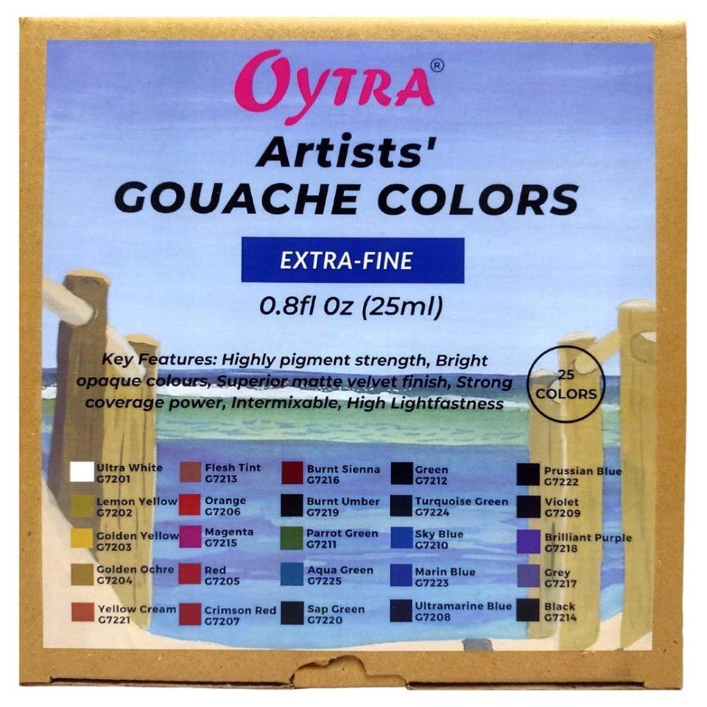 Gouache Colour Set 25 Colors ( 25ml / 0.8oz ) - Oytra