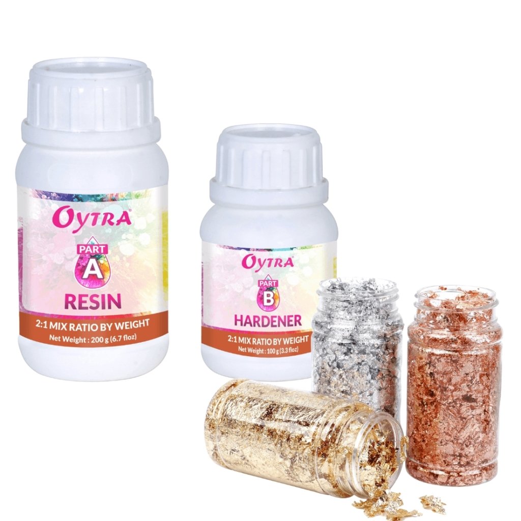Oytra 300 Grams Resin Art Kit for Beginner with Gilding Foil Combo