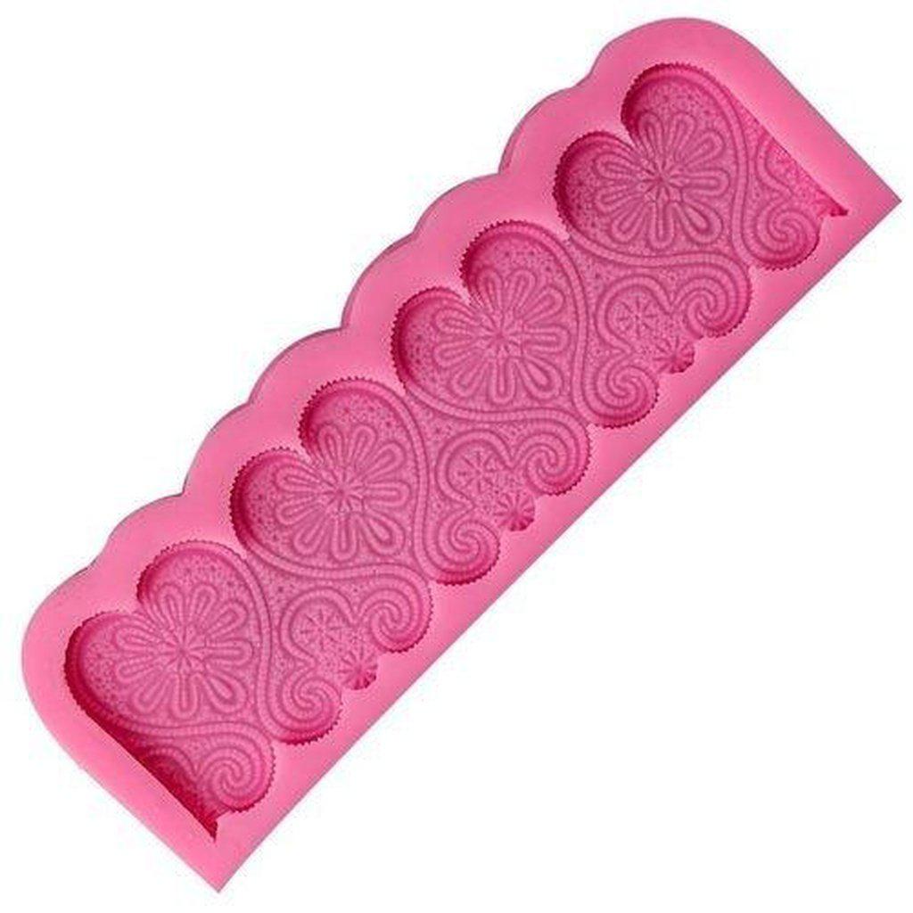 Polymer Clay Bakeable Mould Heart Border Lace SMHBL621 - Oytra