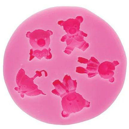 Polymer Clay Bakeable Mould Teddy Umbrella SM050 - Oytra