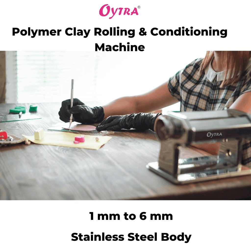 PH PandaHall Polymer Clay Press Clay Extenders Mixers Presses Hand Operated  Clay Press Machine 6 Thickness Options to Flatten and Smooth 