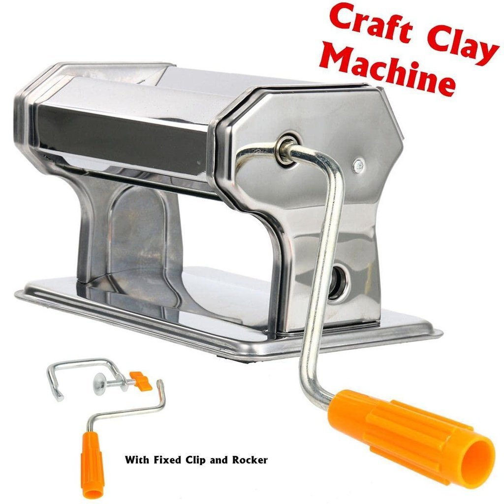 Polymer Clay Press Machine Mixers Adjustable Thickness Polymer Clay Roller  Machine Craft Clay Mixers Machine with 142PCS Clay Cutters Polymer Clay