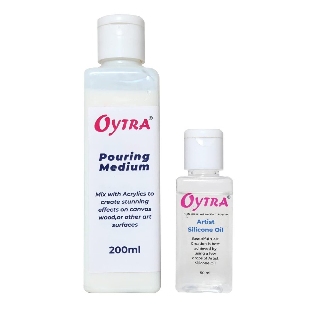 Pouring Medium White 200ml Silicone Oil 50 ml Combo - Oytra