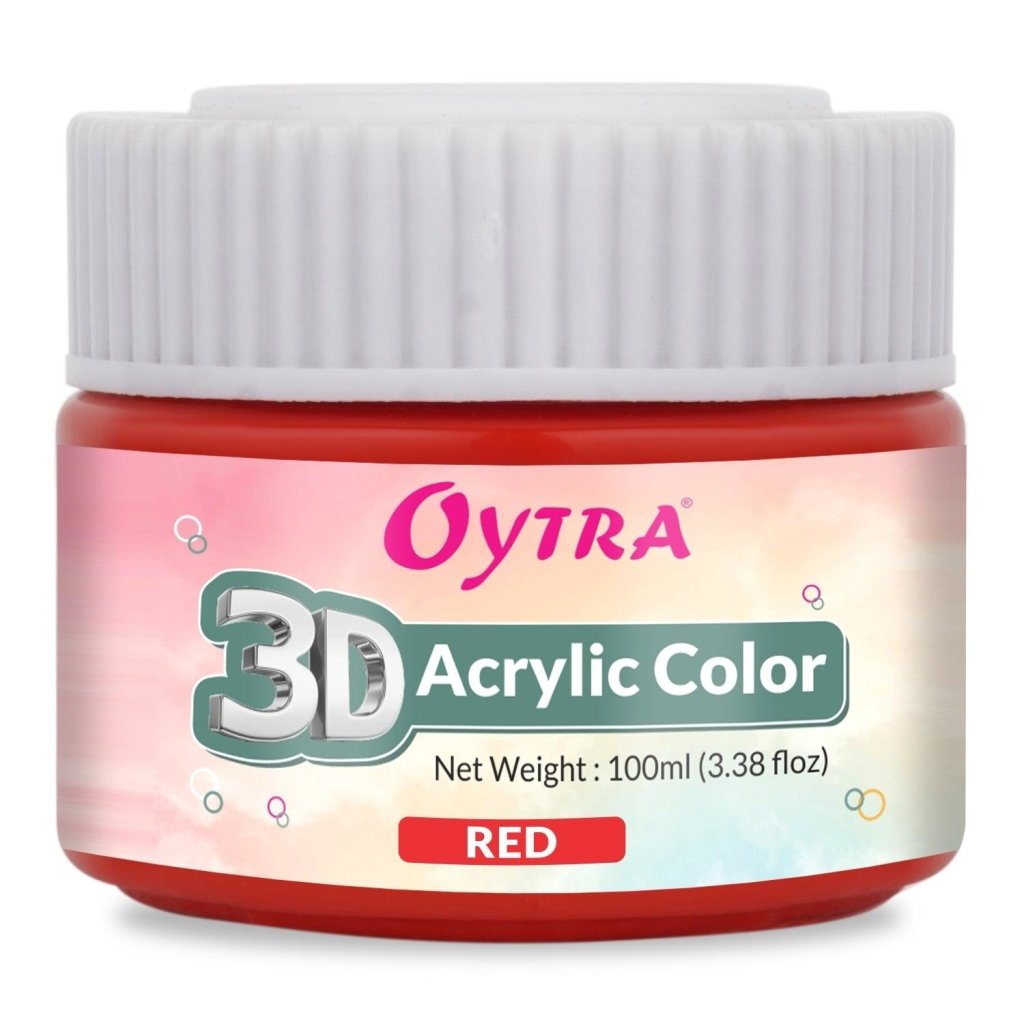 Red Acrylic Color 3D 100ml - Oytra