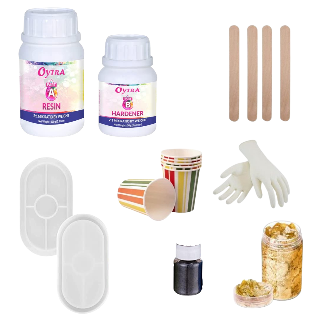 Resin Art Kit For Tray Making DIY Set Combo Hardener Mould, Flake and -  Oytra