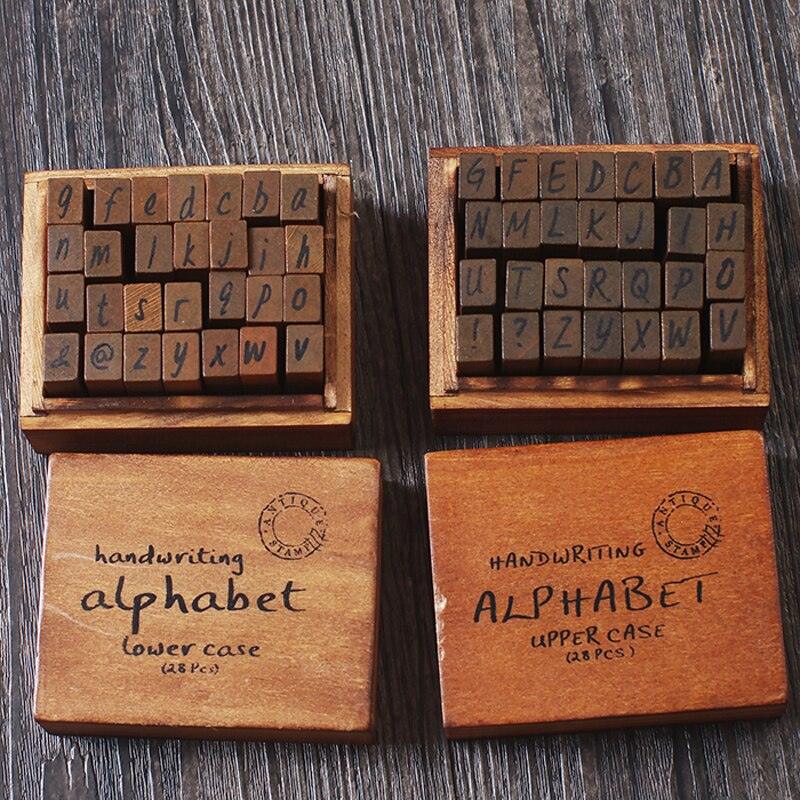 Momenta Inc Wood Mounted Rubber Stamp Set - Serif Alphabet With Borders  (38pc), Delivery Near You