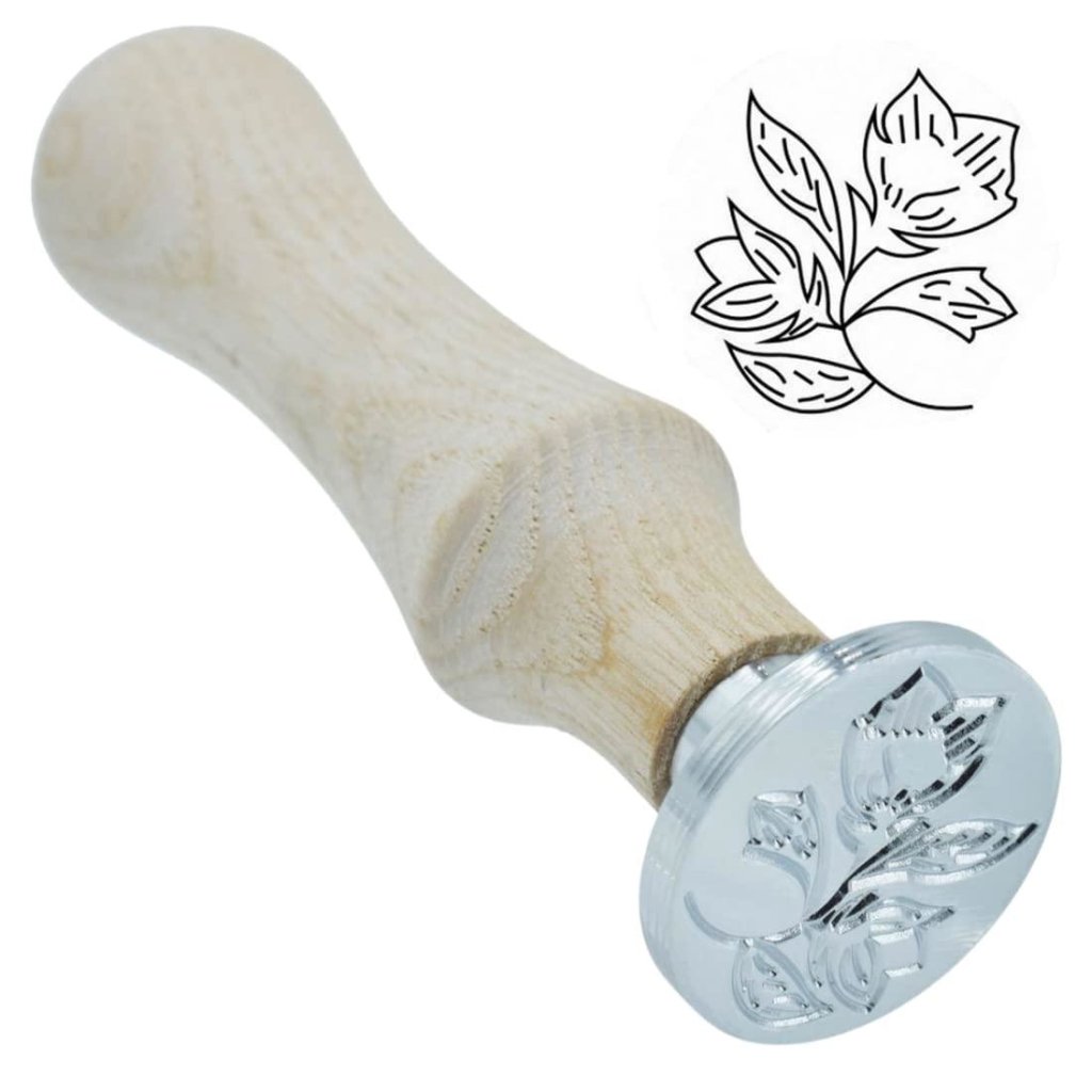 WAX SEAL STAMP 30mm (Flower With Leaf) - Oytra