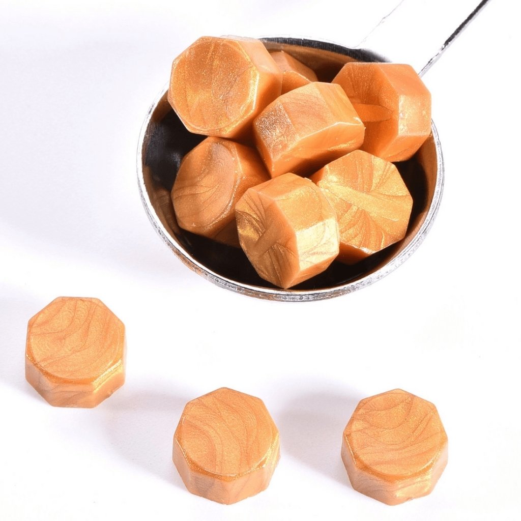 Wax Sealing Kit with 100 Beads (GOLDEN), 1 Heating Spoon 5ml and 2 Candles - Oytra