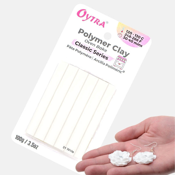 White Polymer Oven Bake Clay 100 Grams Classic Series For Jewelry Making at  Rs 99.00, Polymer Clay